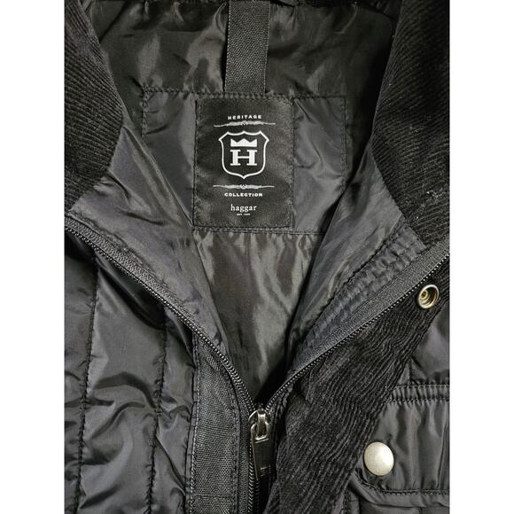 HAGGAR Heritage Collection Men's Vest Full Zipper & Button Poly Fill Black 2XL - Picture 4 of 4